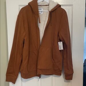 NWT Women’s Sonoma Brown Fleece-Lined Full-zip Hoodie XL